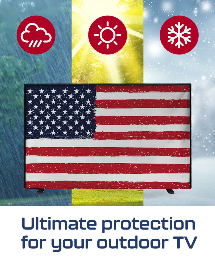 Outdoor US Flag Waterproof TV Cover