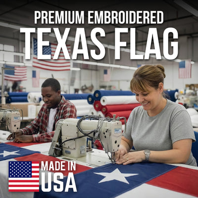 Texas Flag with Appliqued Star & Sewn Stripes