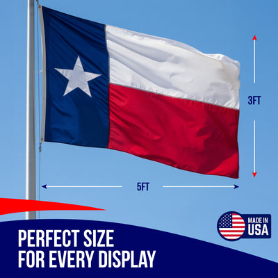 Texas Flag with Appliqued Star & Sewn Stripes