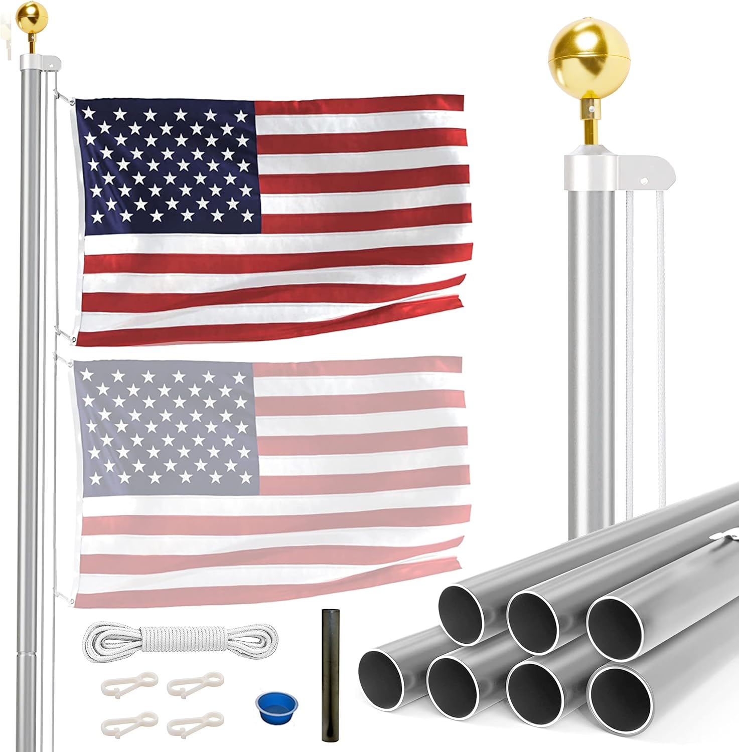 Rushmore Rose USA Flagpole Kit