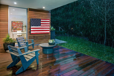 Outdoor US Flag Waterproof TV Cover