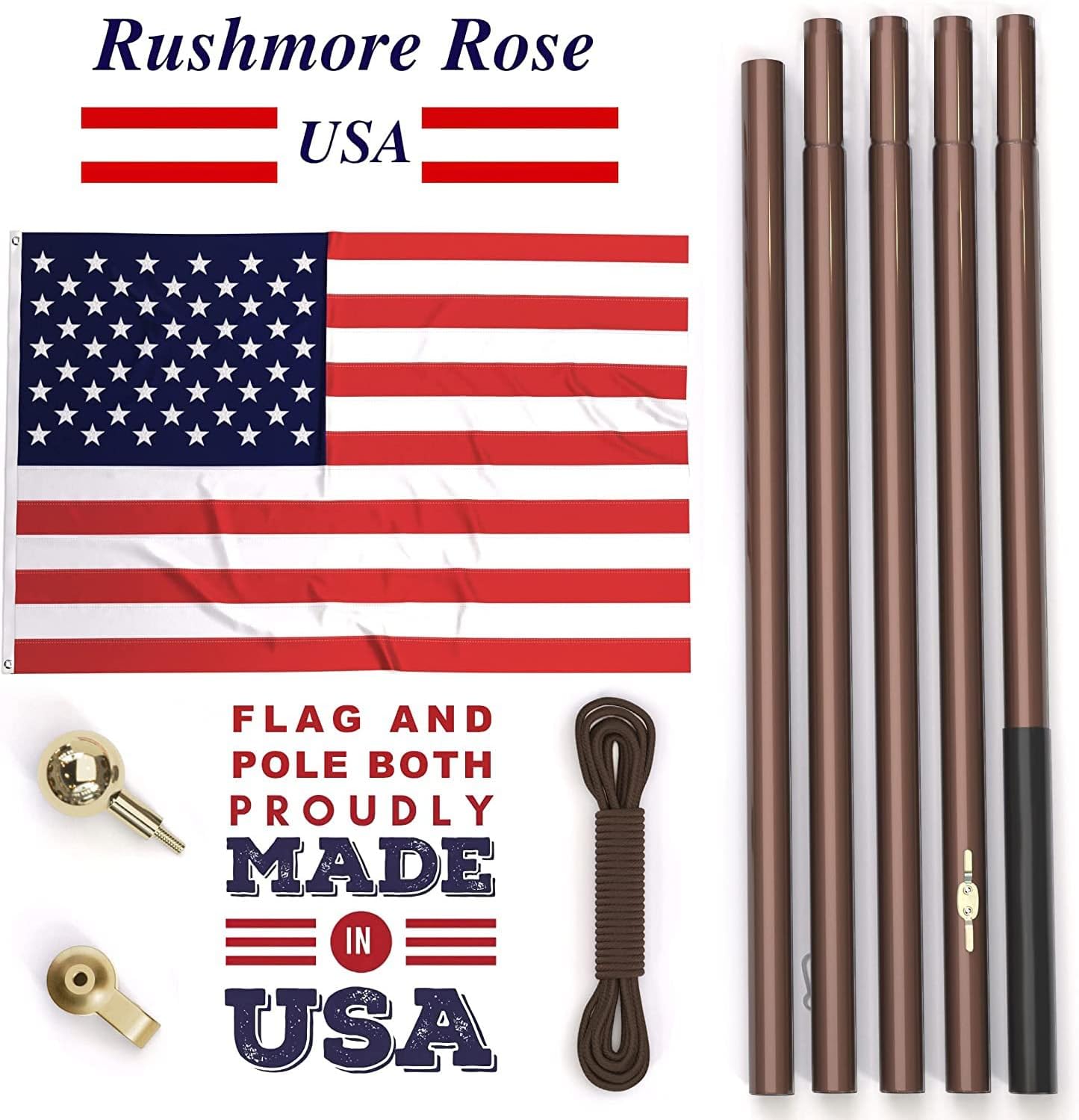 Rushmore Rose USA Flagpole Kit