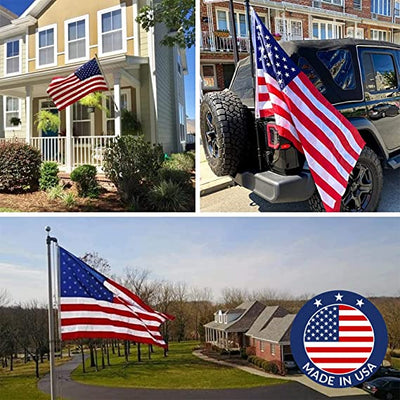 American Flag with Embroidered Stars & Sewn Stripes