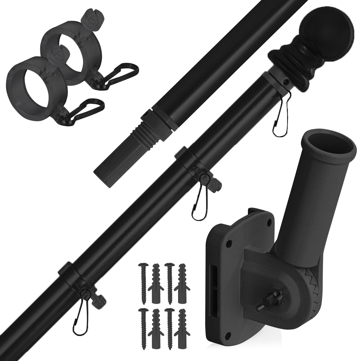 6ft Aluminum Tangle-Free Flag Pole