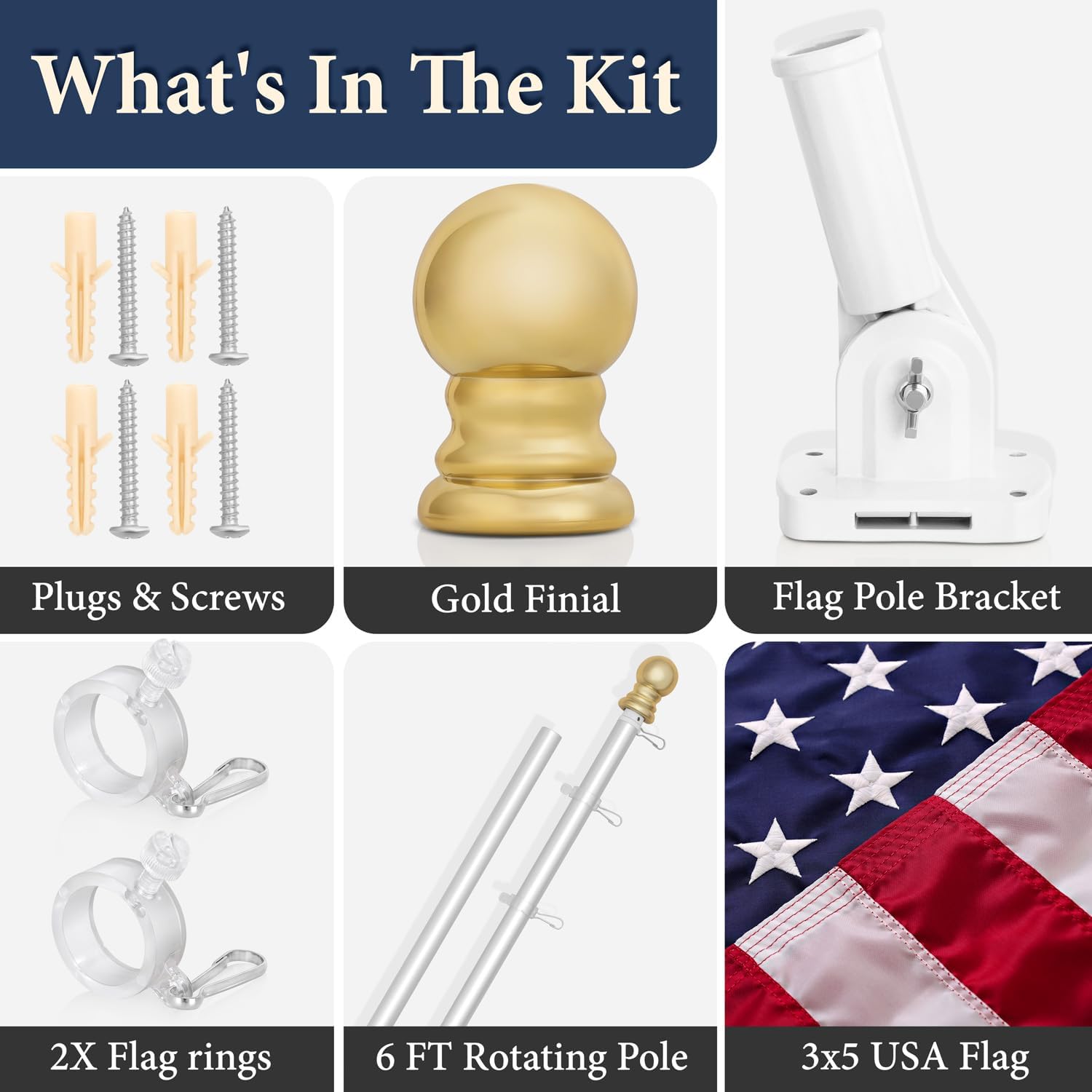 Rushmore Rose USA Flagpole Kit