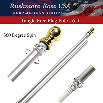 Flag Pole Kit with 3x5 Embroidered American Flag