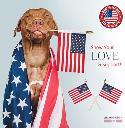 4 X 6 Inches Hand Held Stick Flags, Mini American Flags
