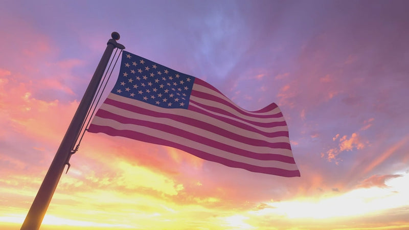 American Flag with Embroidered Stars & Sewn Stripes
