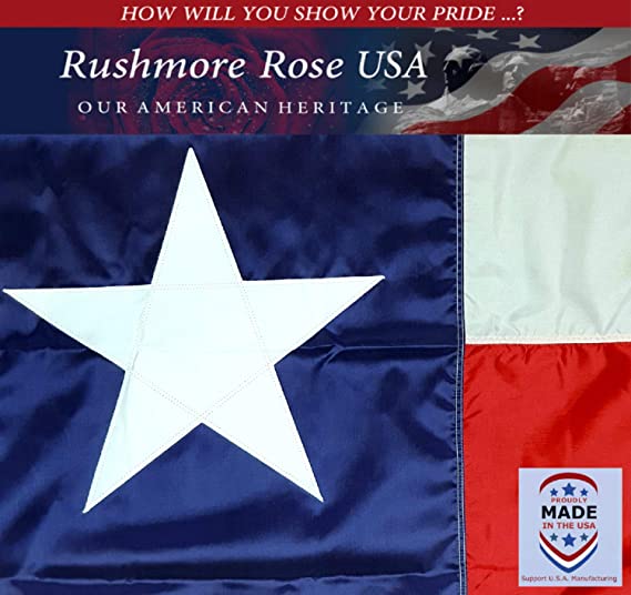 Texas Flag with Appliqued Star & Sewn Stripes